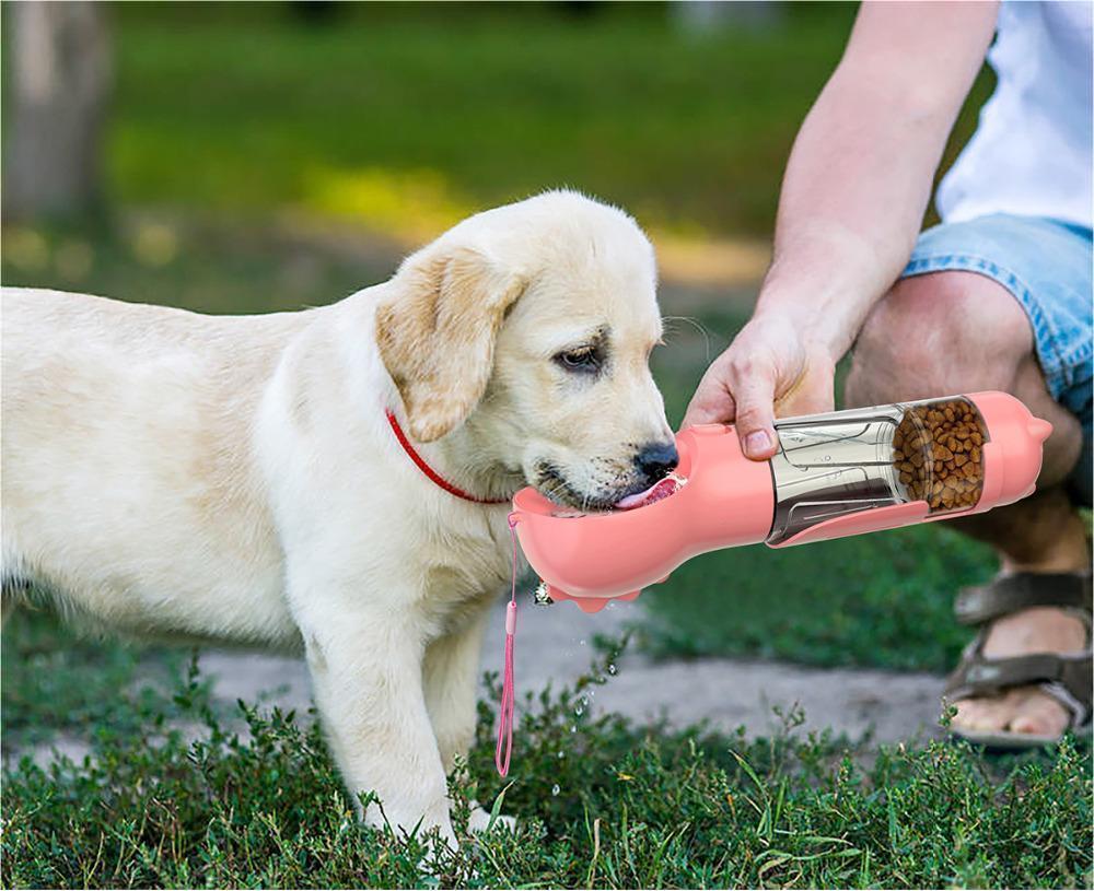 Pet Water Bottle Feeder Bowl Garbage Bag Storage Portable Pet Outdoor Travel 3 In 1 Dog Water Bottle - Friends & Co.