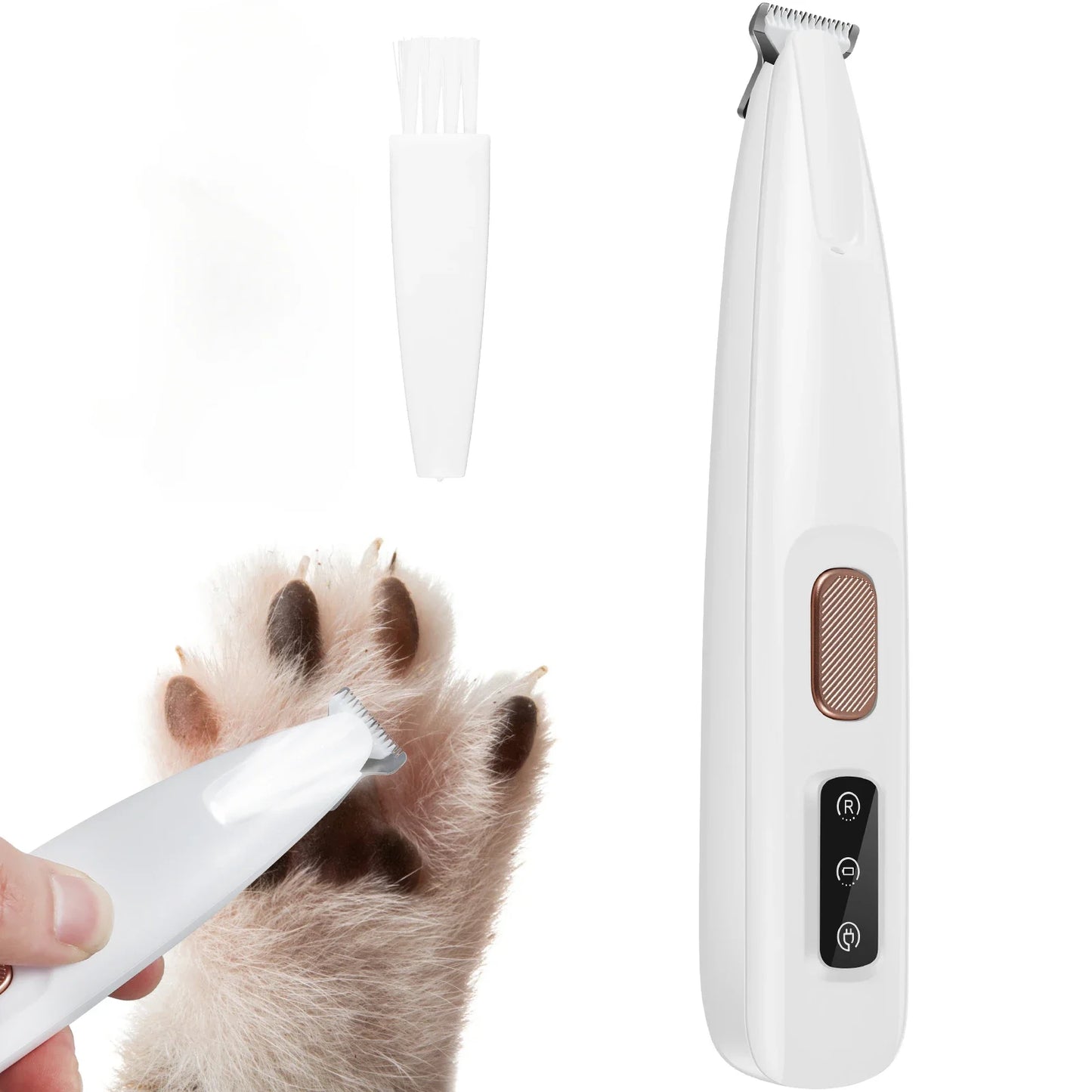 New Dog Paw Trimmer with LED Light Fully Waterproof Pet Hair Trimmer with LED Display Dog Clippers for Grooming 18mm Widen Blade - Friends & Co.